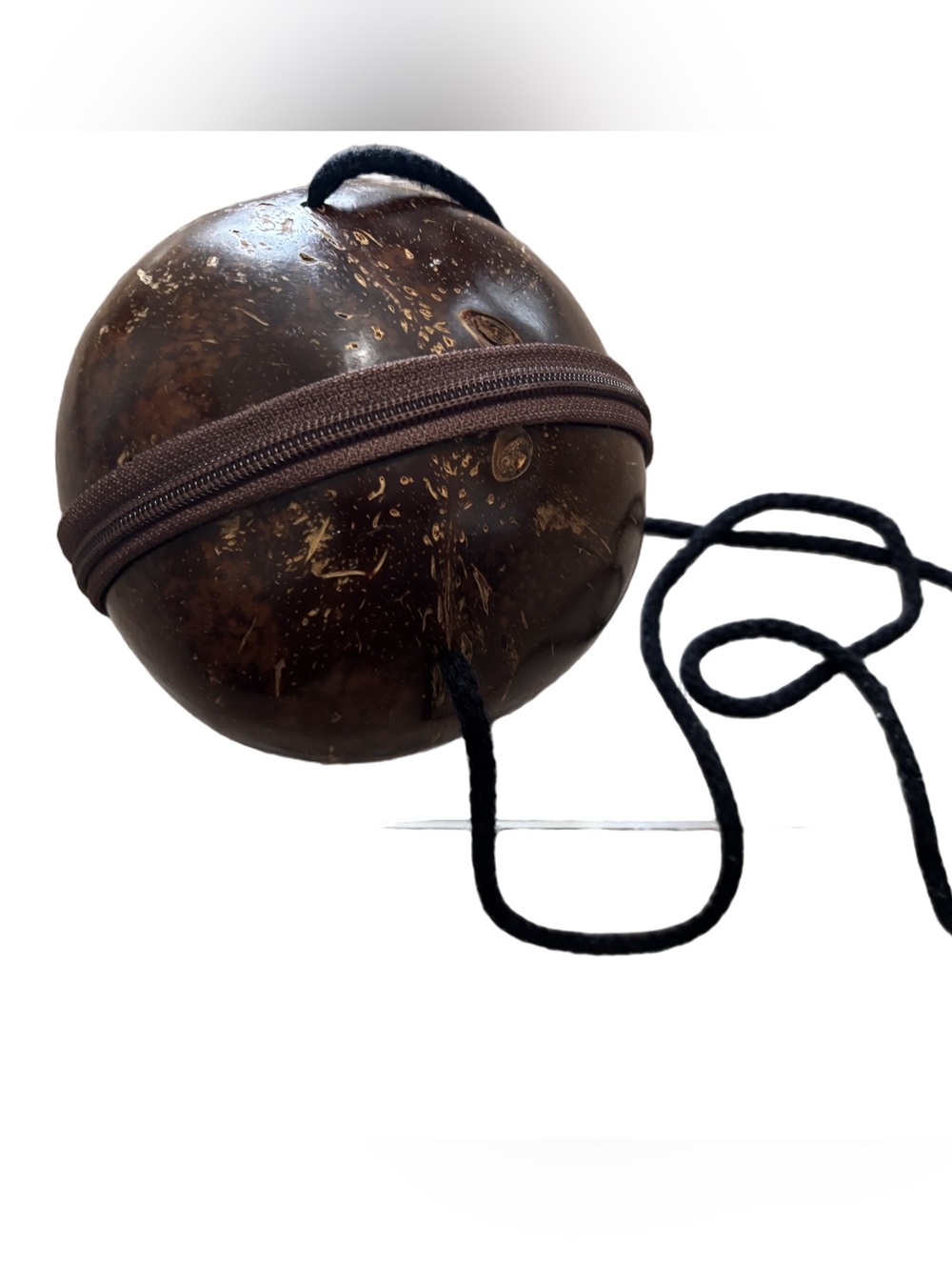 Boho Tropical Vintage Coconut Shell Purse - Brown - Picture 3 of 5